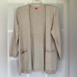 Womens Beige Simply Scarlet directional ribbed cardigan. Size L.